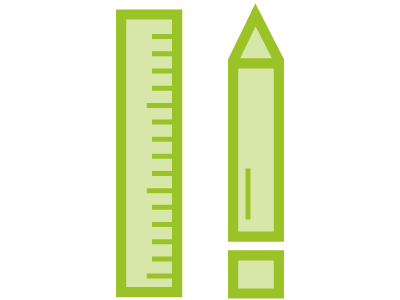 Monatge von Brandschutzplänen Icon: Linial und Bleistift