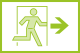 Erstellung Flucht- und Rettungspläne nach (nach DIN 4844-3, ISO 23601) Icon Notausgang